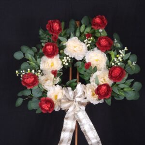 Floral Wreath with Burgundy & Cream