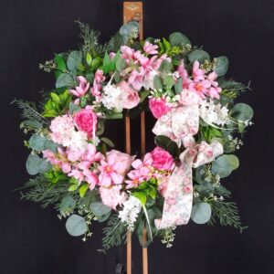 Floral Everyday Wreath with Pinks