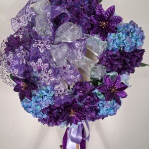 Purple Floral Wreath – hand-made artificial wreath by Shamitay