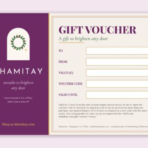 Shamitay gift voucher for hand-made wreaths
